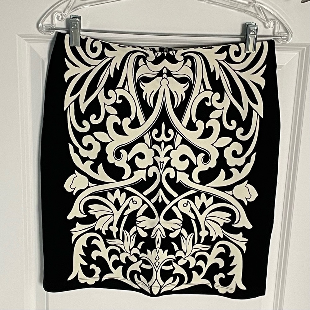 New! J. McLaughlin Lucy Black Off White Pimpernel Pencil Skirt 35528
